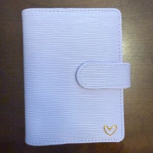 Purple Textured Wallet with Gold Heart Accent